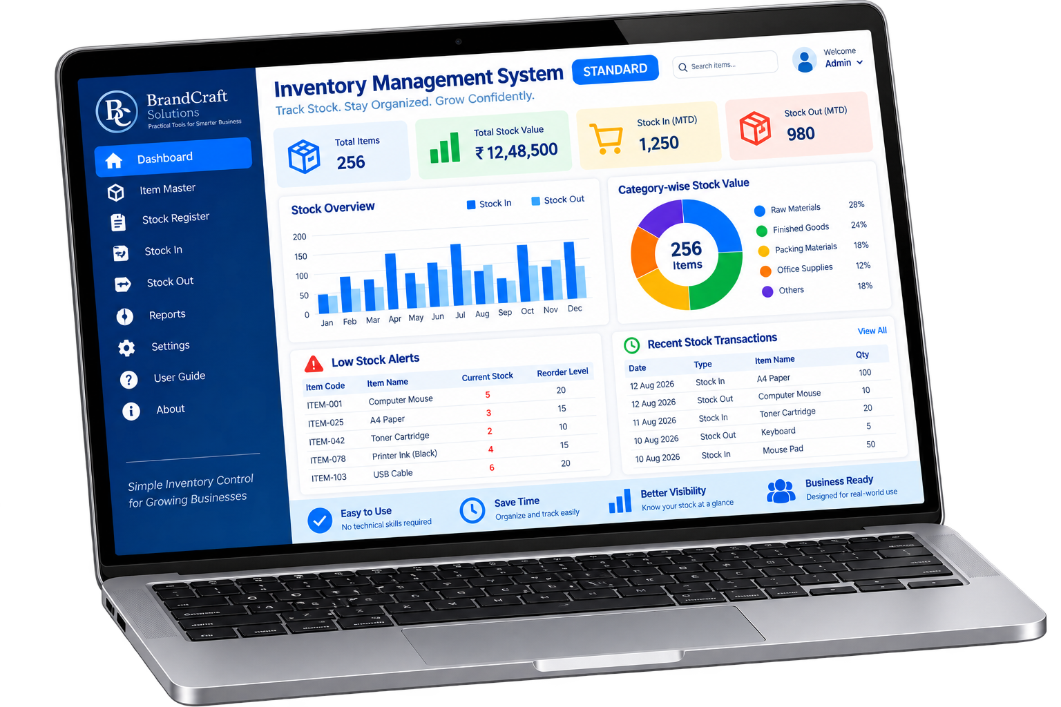 Inventory Management STANDARD product mockup